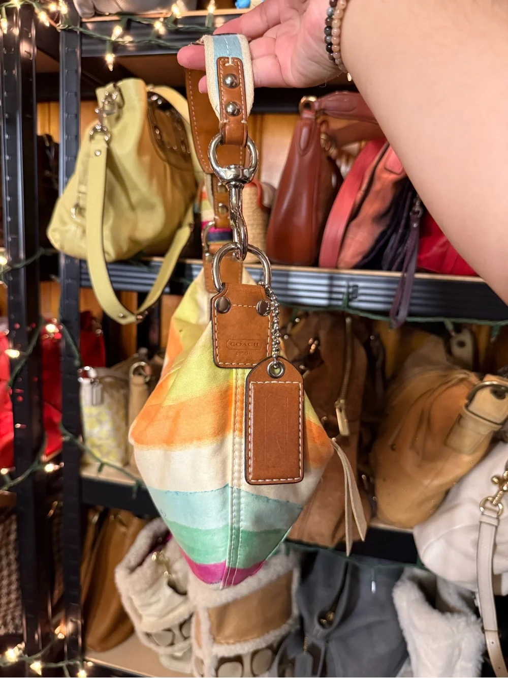 Coach hampton hobo watercolor shoulder bag